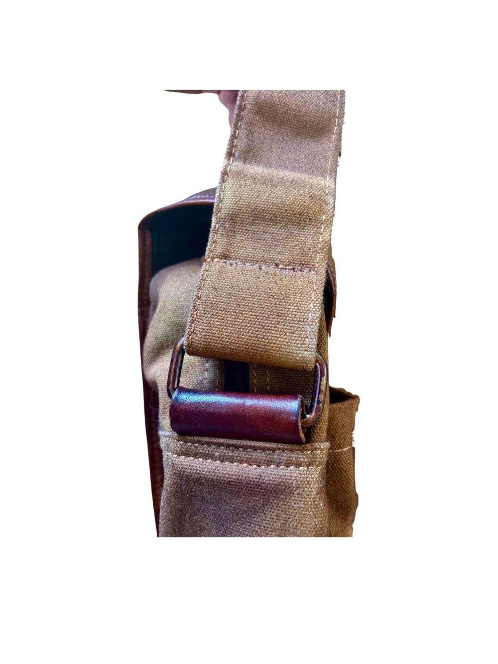 BED|STU Large Canvas Messenger Bag w/Leather Trim - Picture 6 of 12